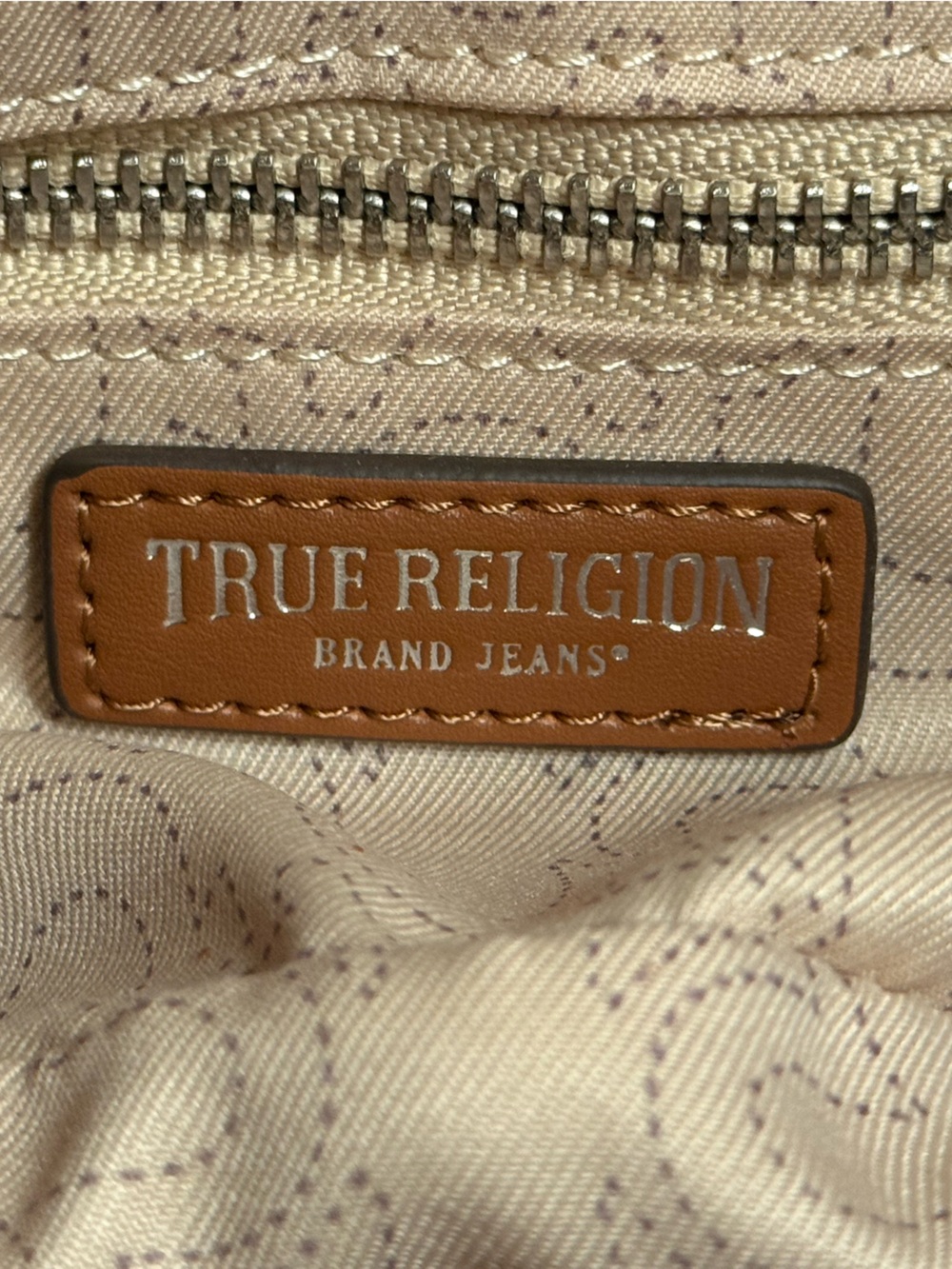 True Religion Rust Brown Suede Fringe Shoulder Bag with Studs - Picture 10 of 13